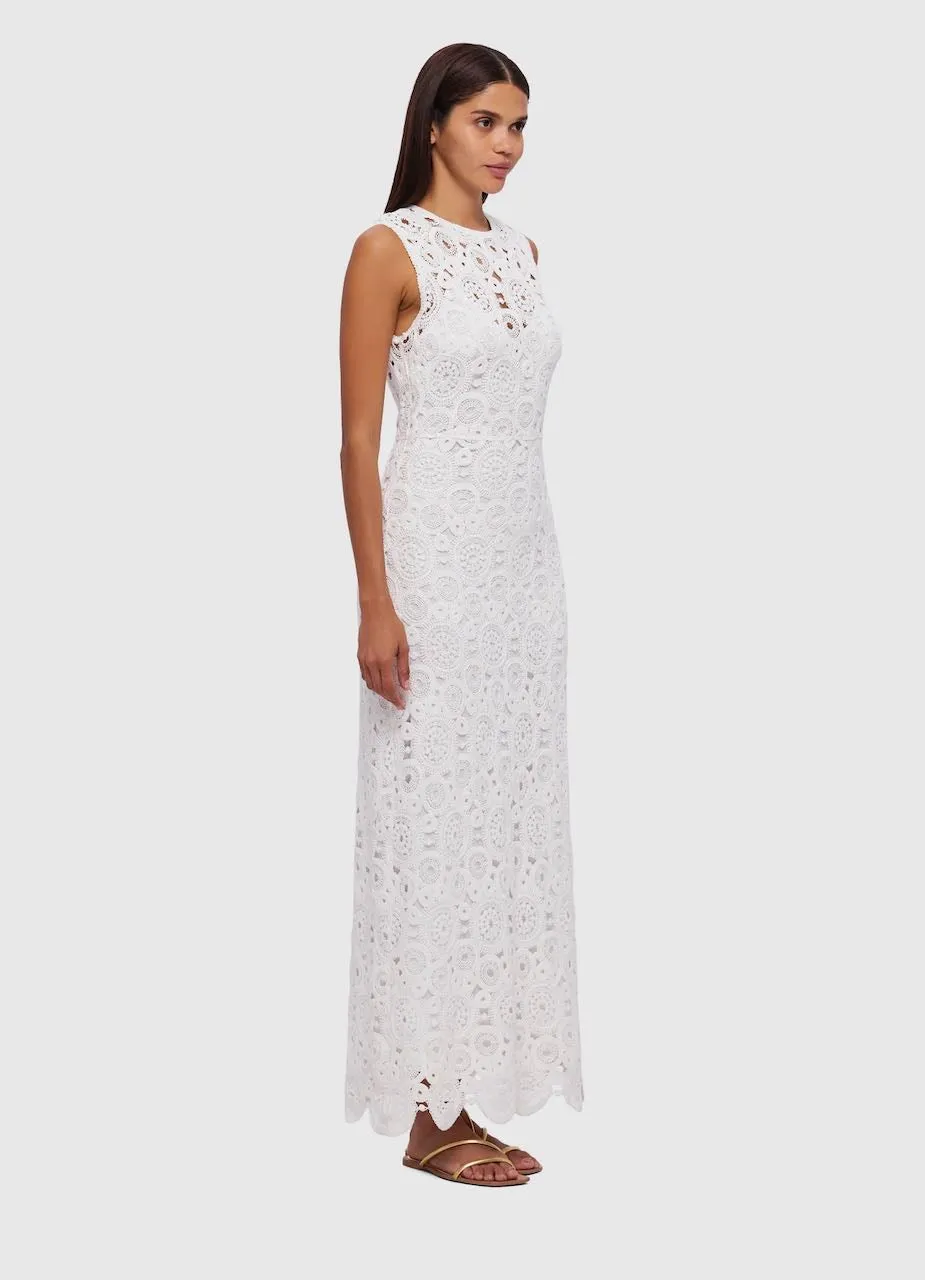 Leo Lin Serena Crochet Midi Dress - Snow