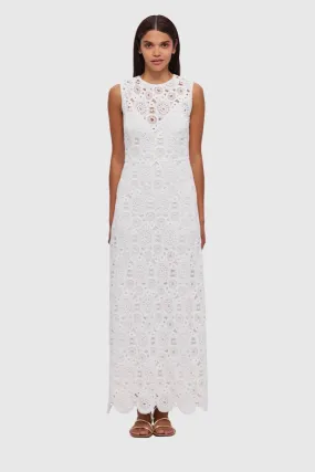 Leo Lin Serena Crochet Midi Dress - Snow