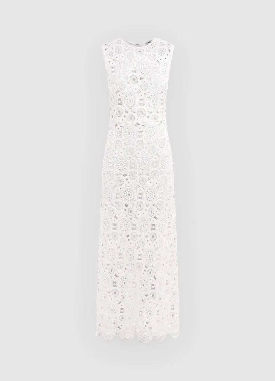 Leo Lin Serena Crochet Midi Dress - Snow