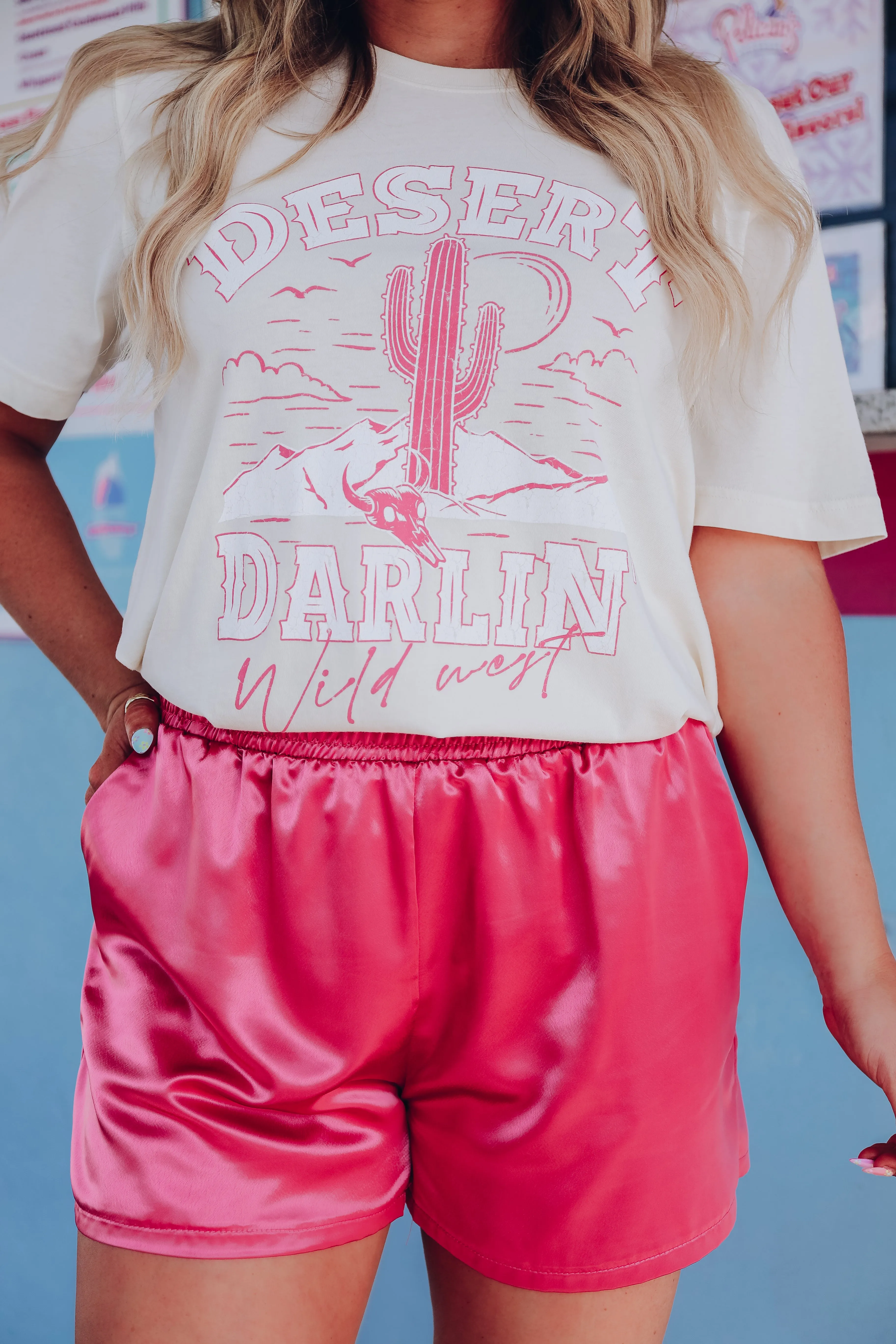 Lux Satin Pocketed Shorts - Rose Pink