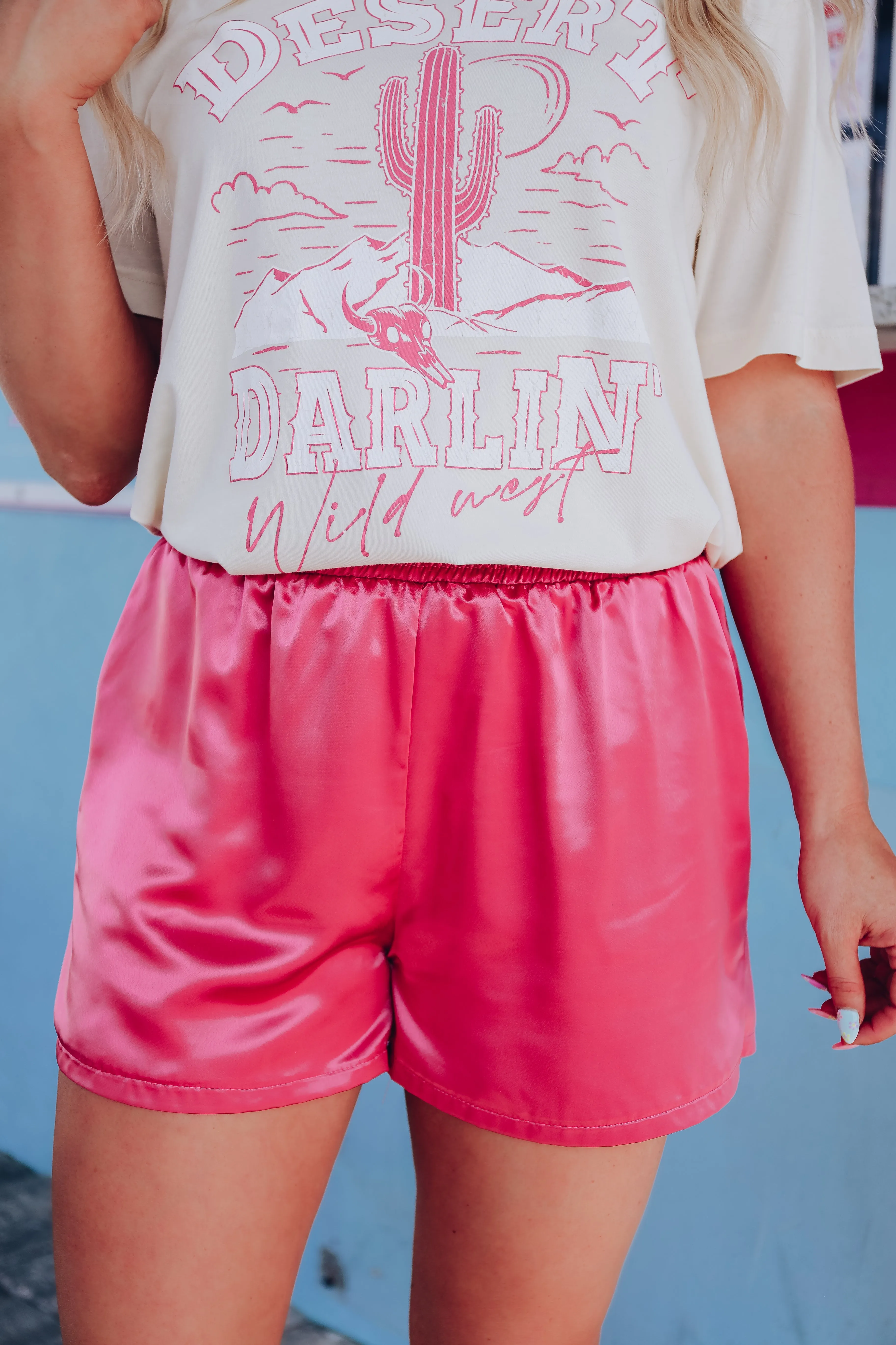 Lux Satin Pocketed Shorts - Rose Pink