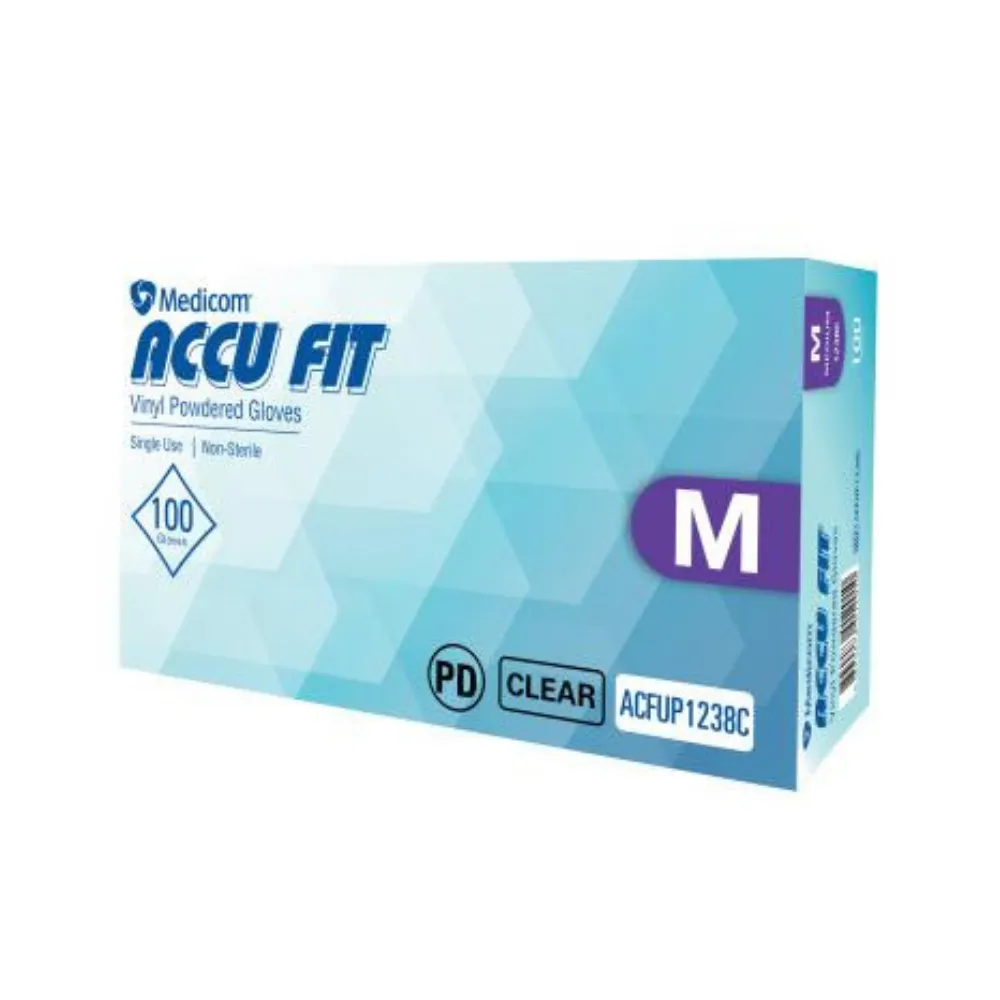 Medicom Accu Fit Vinyl Glove Powder Free Clear 100pcs