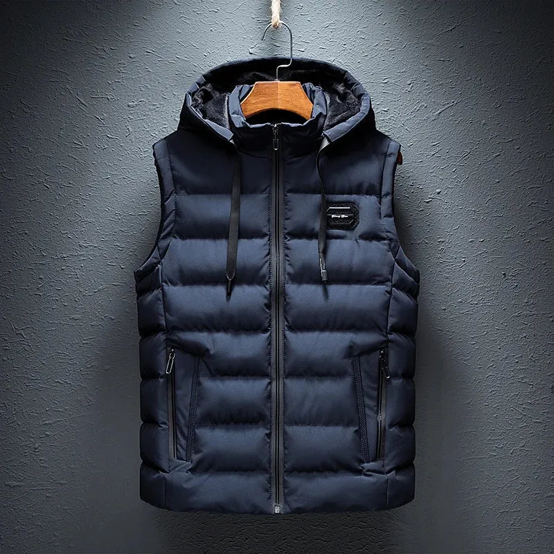 Men's Hooded Sleeveless Jacket