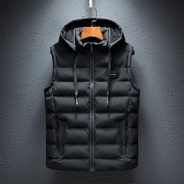 Men's Hooded Sleeveless Jacket