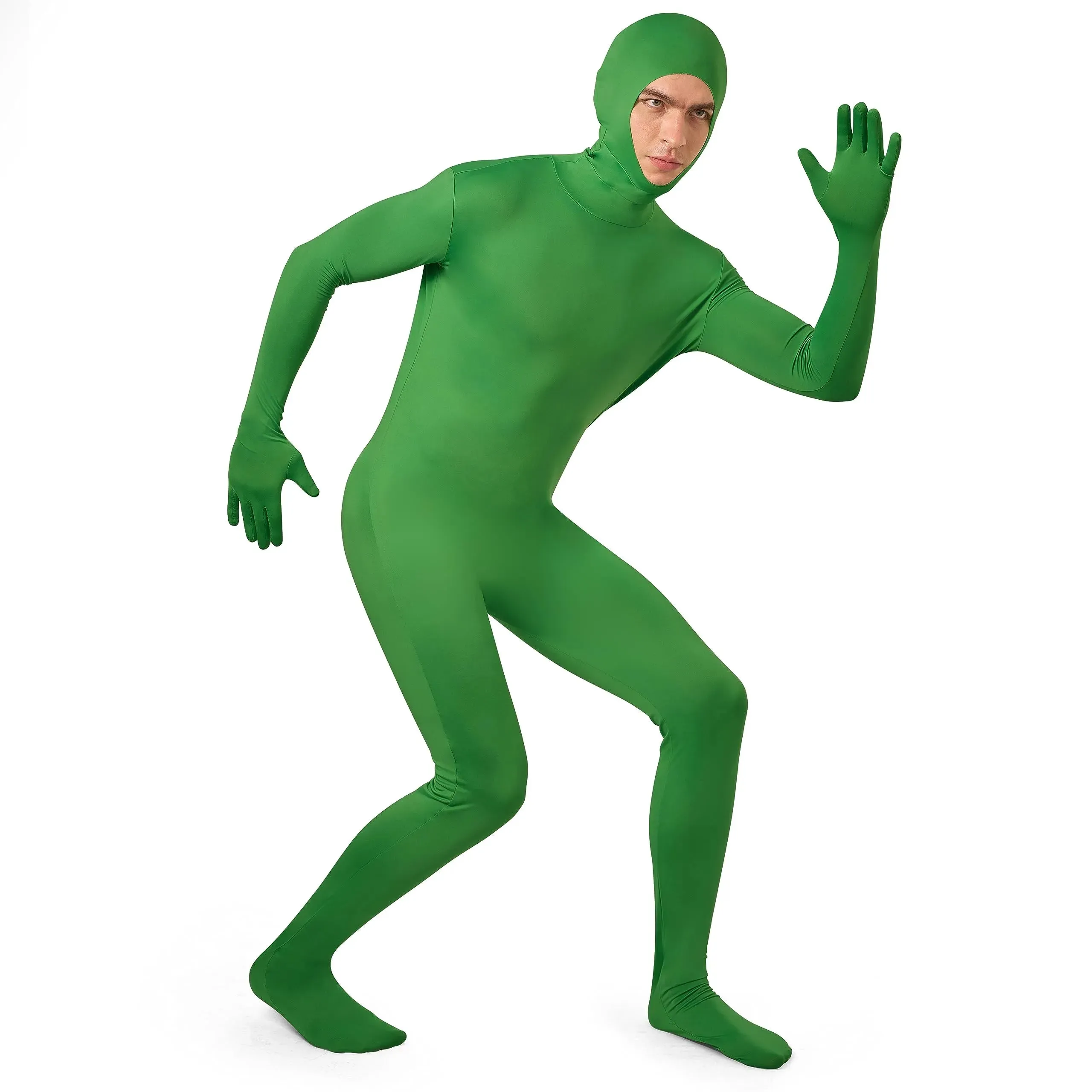 Mens Open Face Bodysuit Jumpsuit Zentai Costume