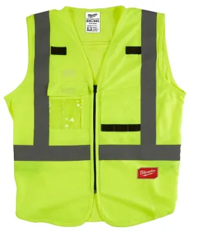 Milwaukee 48-73-5023 High-Visibility Safety Vest, 2XL, 3XL, Unisex, Fits to Chest Size: 46 to 50 in, Polyester, Yellow :EA: QUANTITY: 1