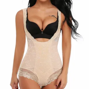 Miss Moly Lace Full Body Shaper Tummy Control Bodysuit Waist Cincher Underbust Shapewear Slimming Trainer Panties Gridle Corset (FH)(FHW1)(1U31)(1U24)