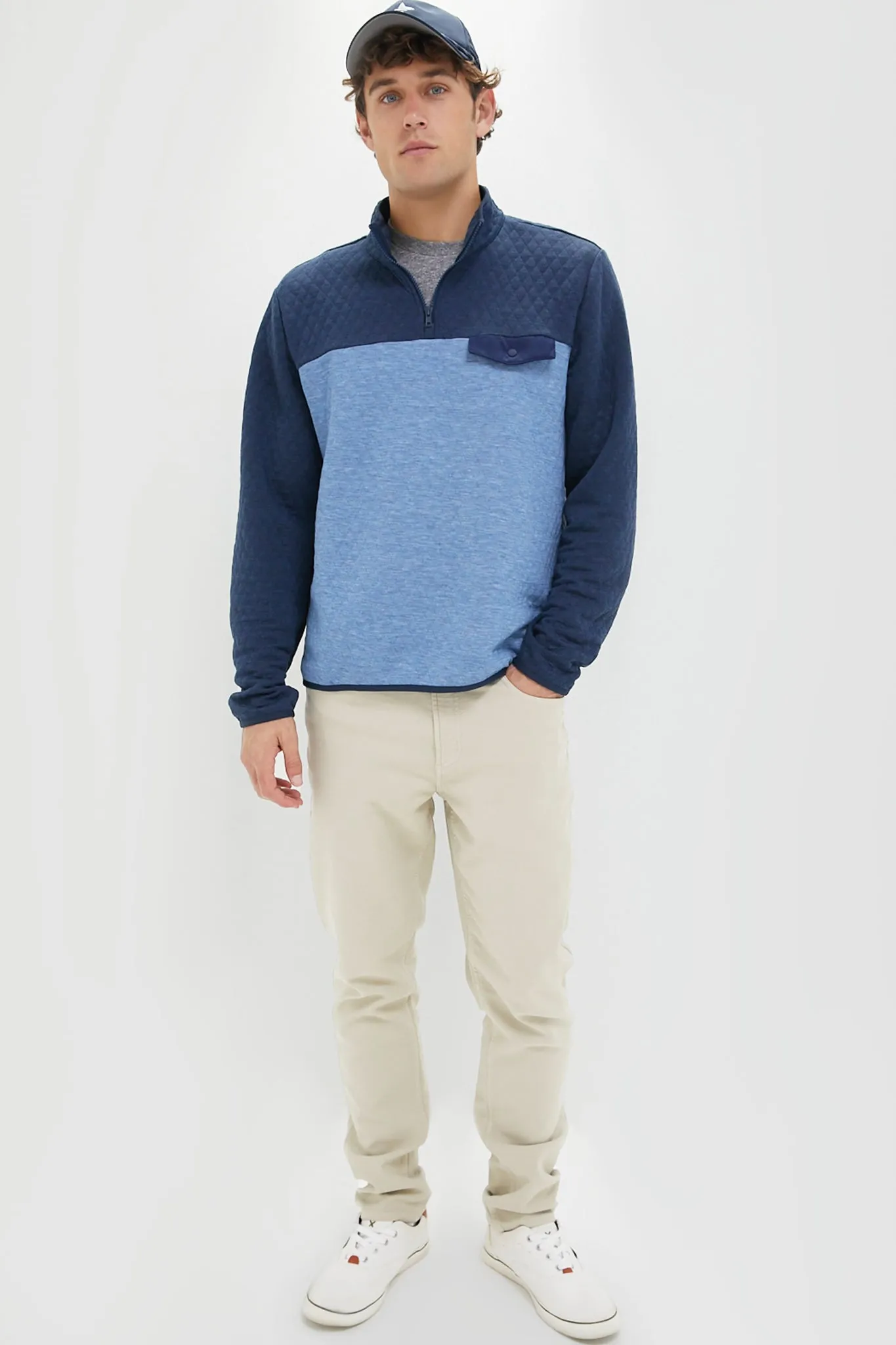 Navy Mid Blue Colorblock Corbet Pullover