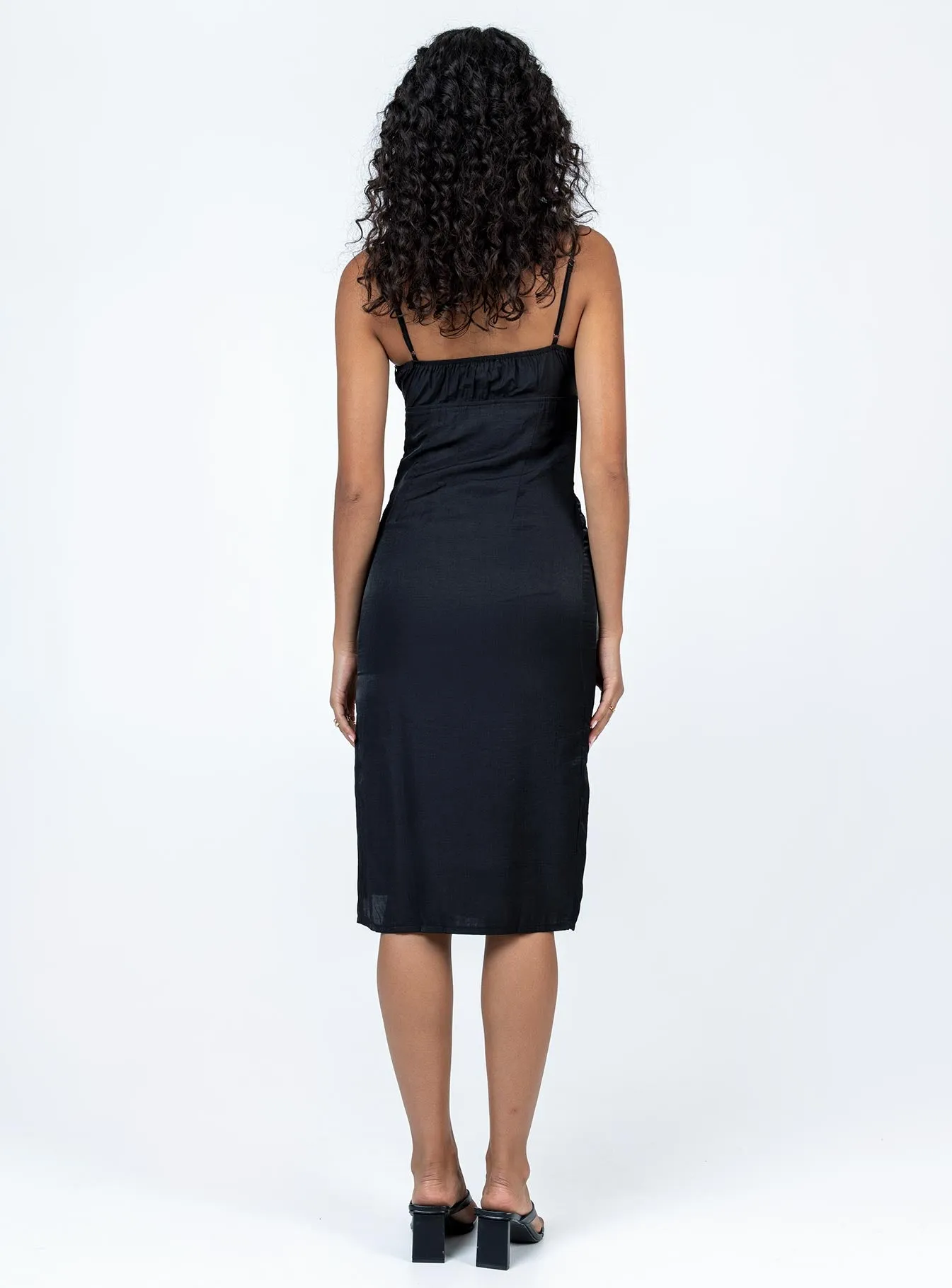 Noda Midi Dress Solid Black