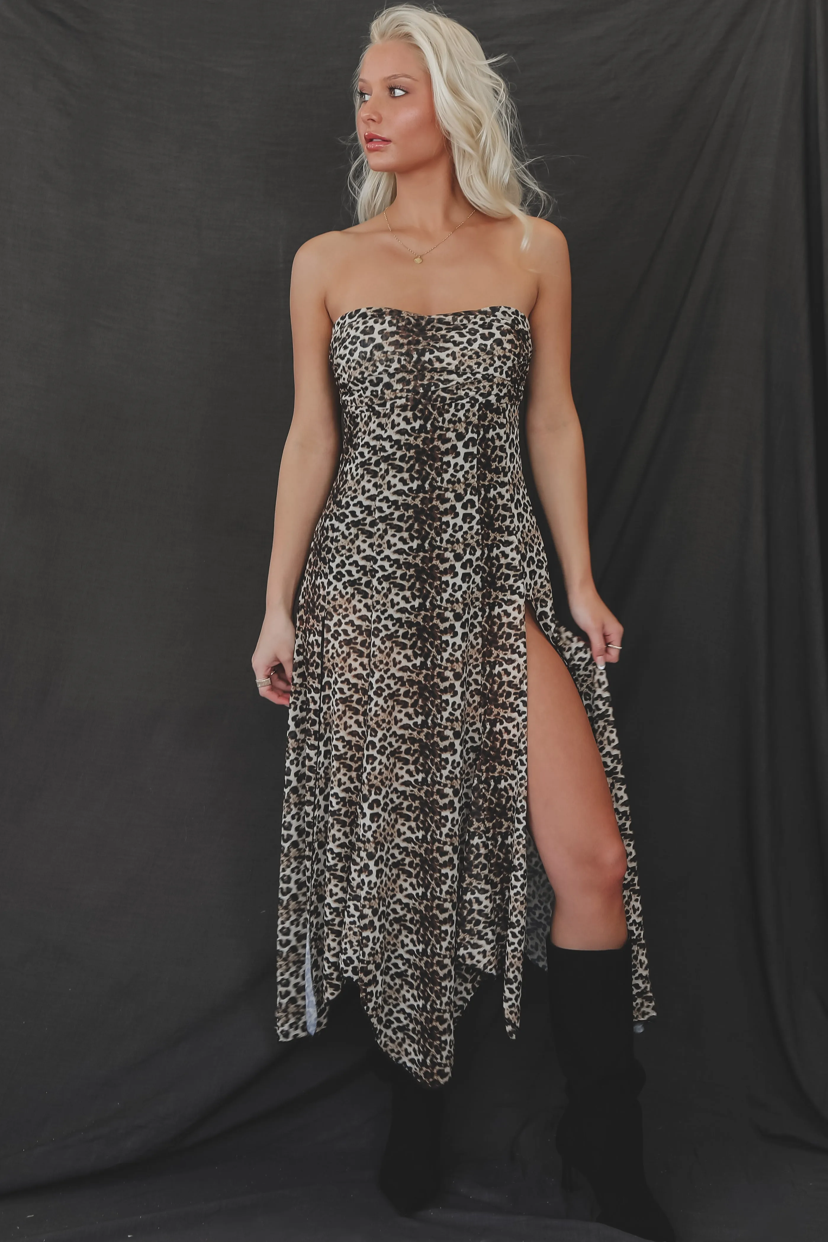 Oh Go Bestie Leopard Mesh Maxi