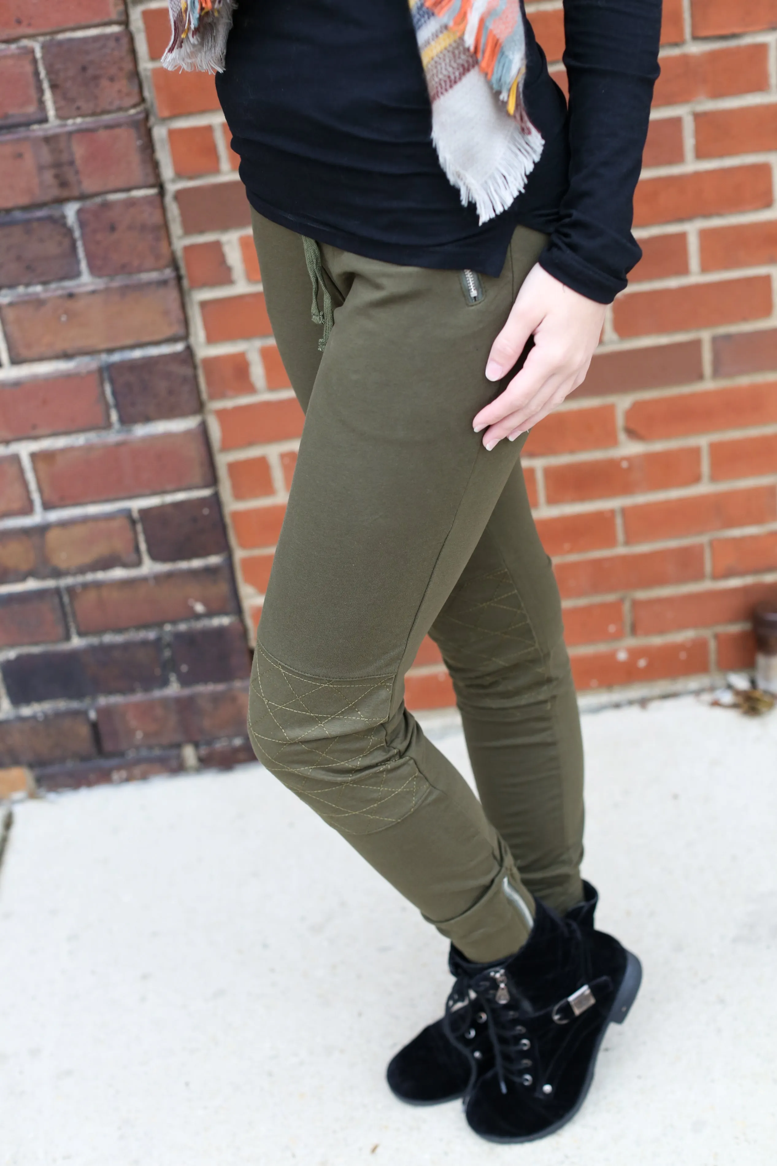 Olive Moto Joggers