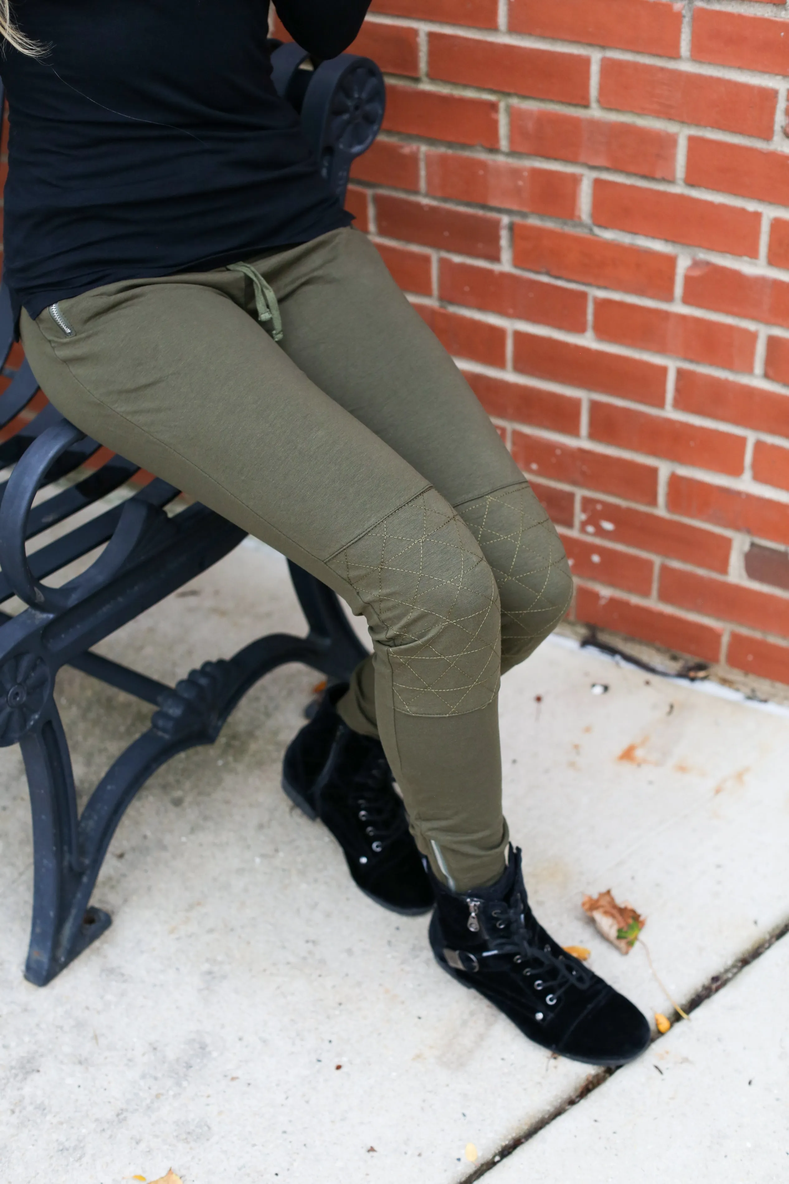 Olive Moto Joggers