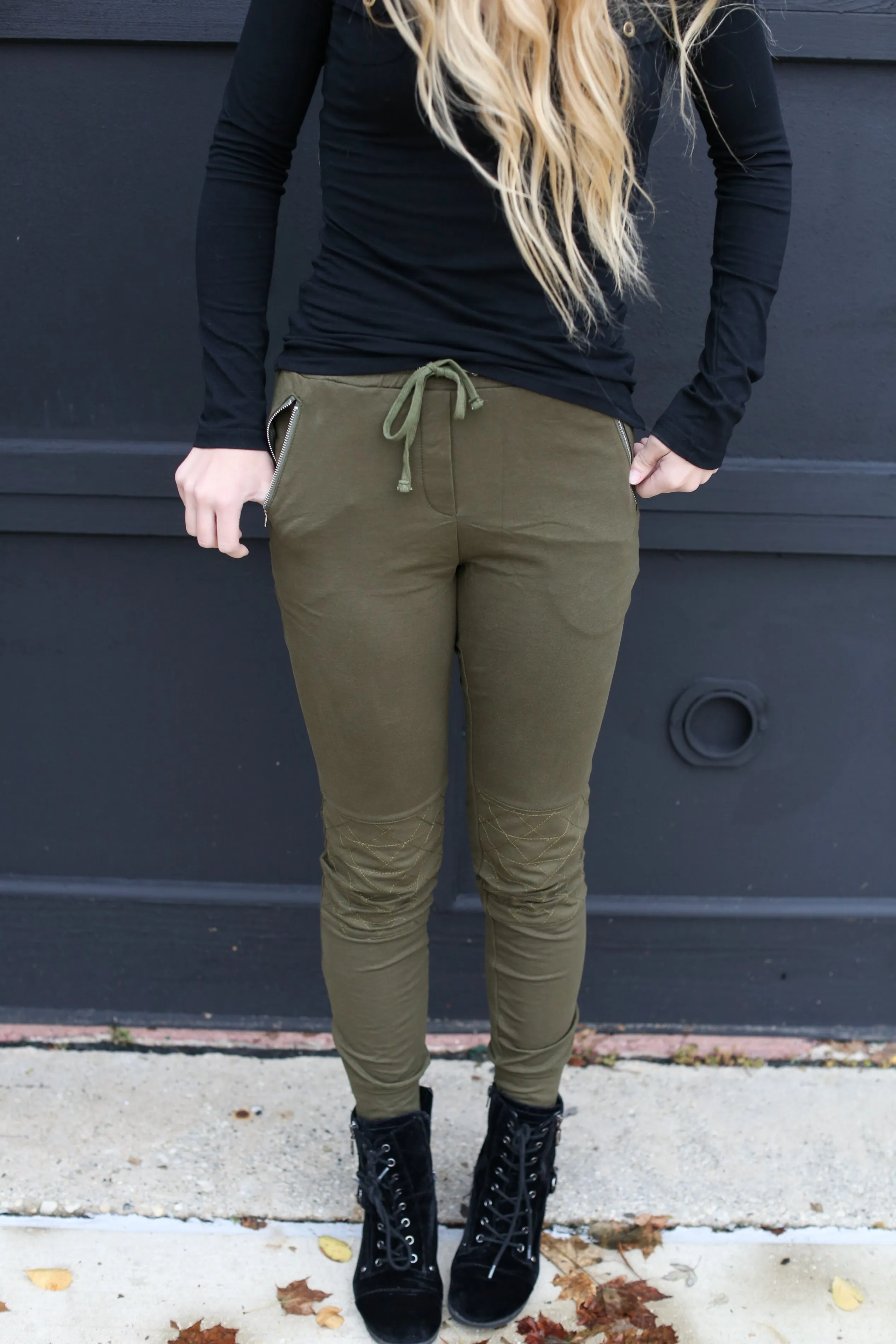 Olive Moto Joggers