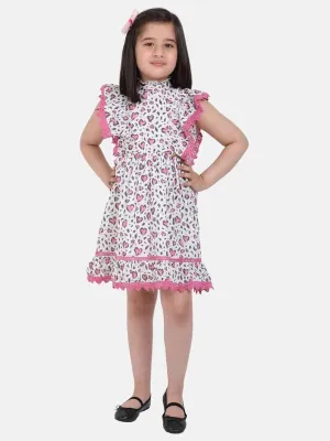 One Friday Pink Frill Printed Dress