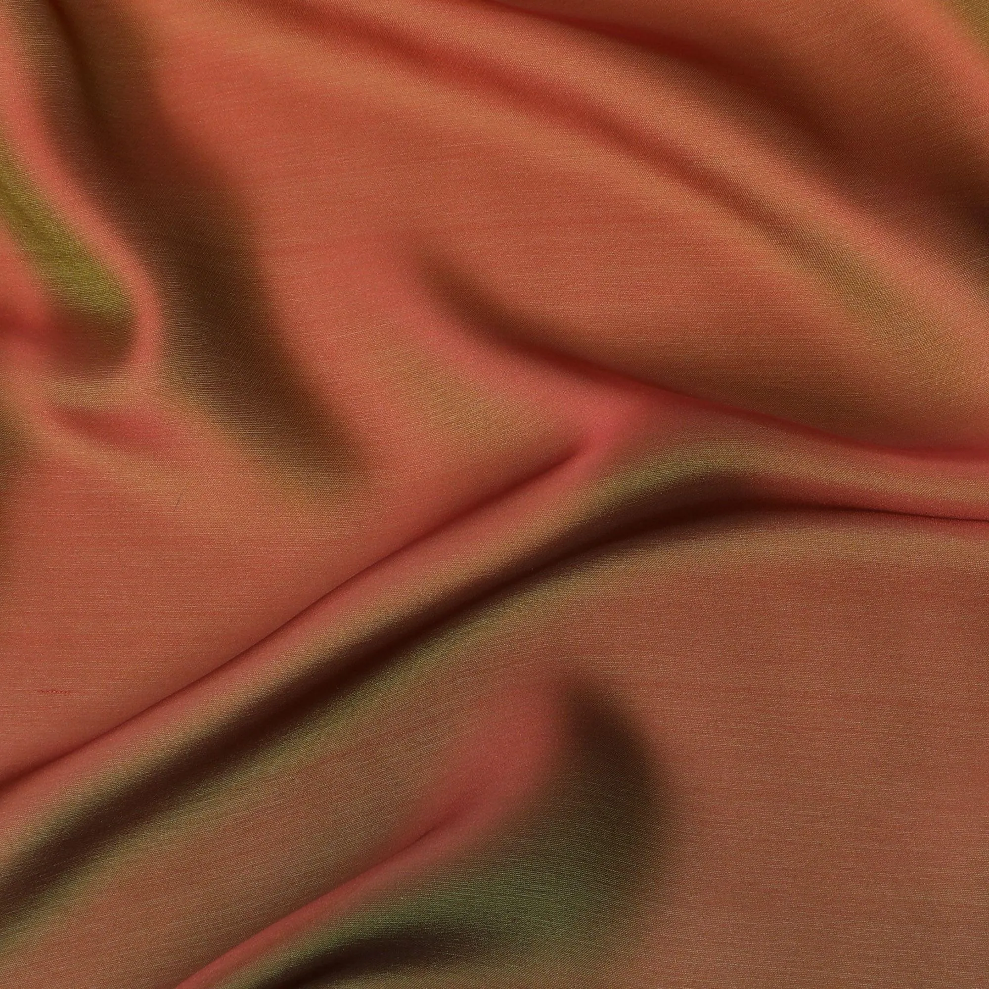 Orange to brown Premium pure silk chiffon fabric in ombre design-D13399