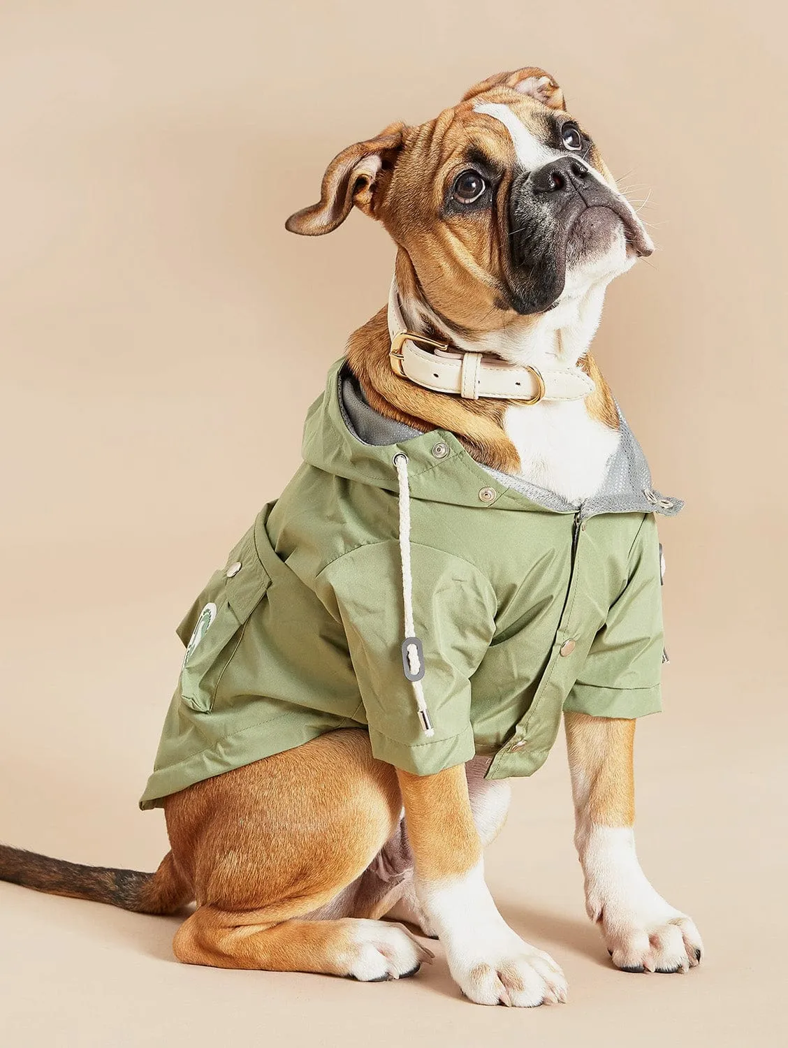 Original Water-Repellant Dog Raincoat | Khaki Green