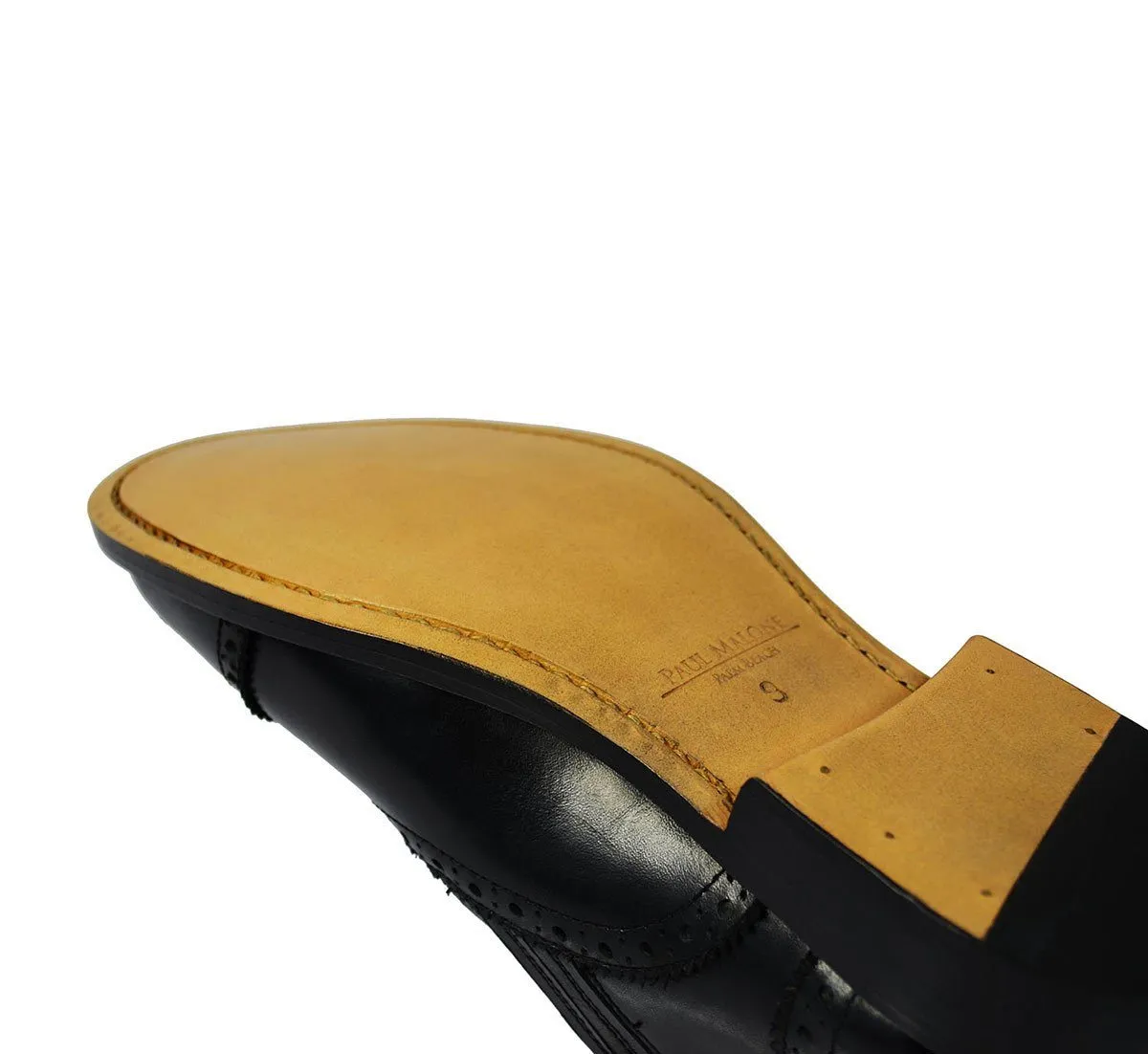 OSCAR Black Wing-Tip Loafers, All Leather by Paul Malone