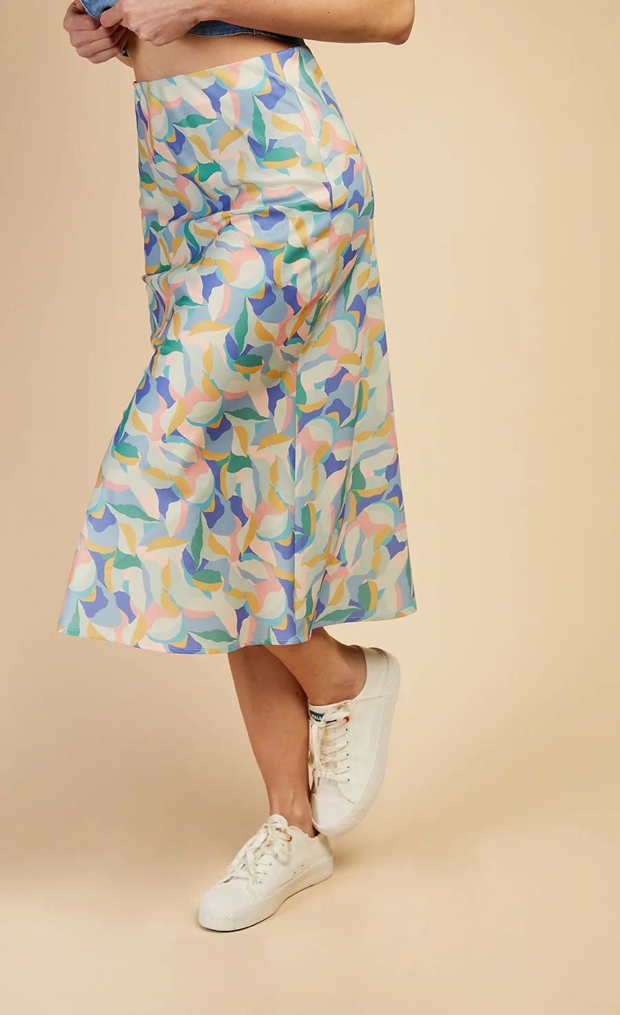 Pastel Print Midi Slip Skirt by Vogue Williams