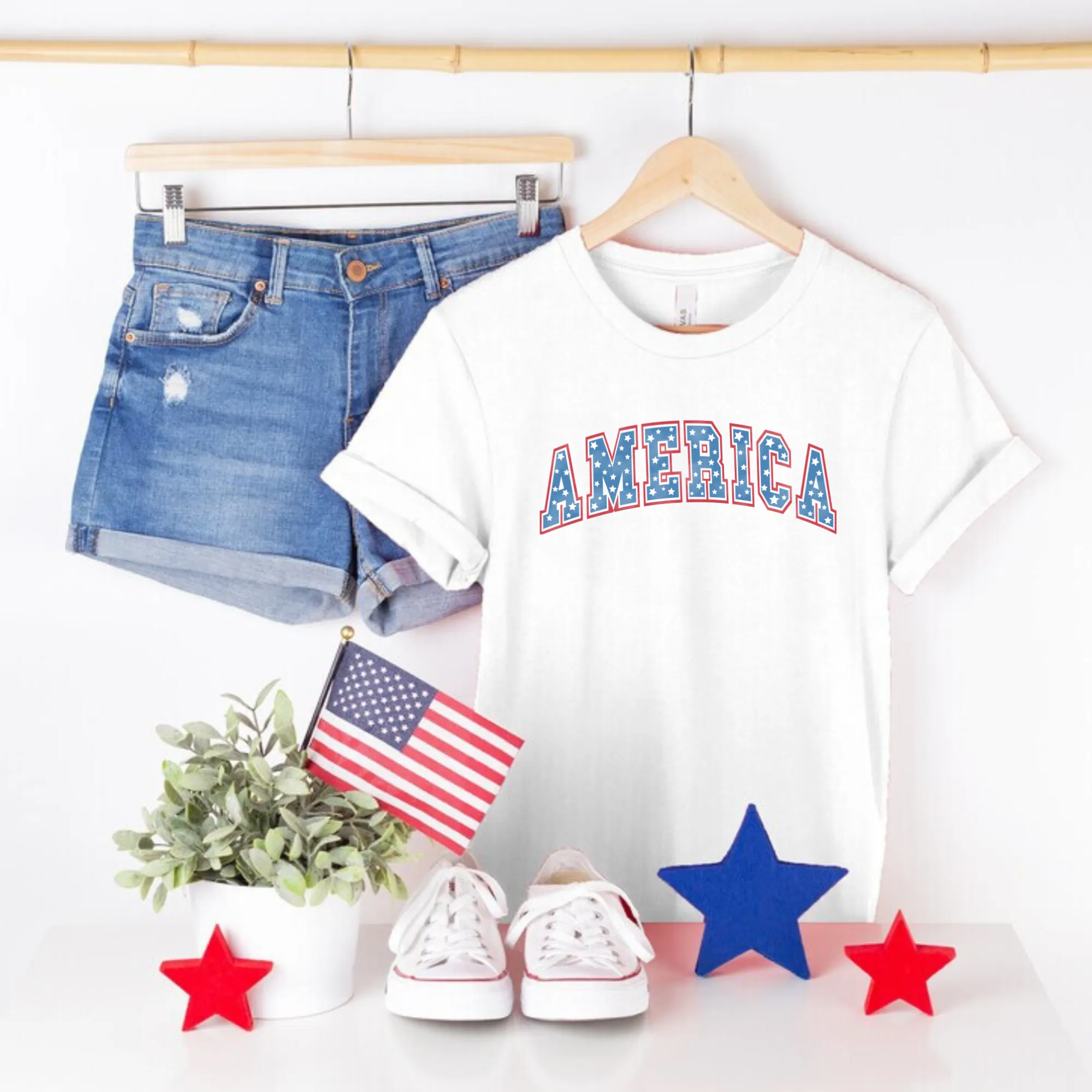 Patriotic Fourth of July Shirt for Women | Summer Outfit | USA Theme Tee