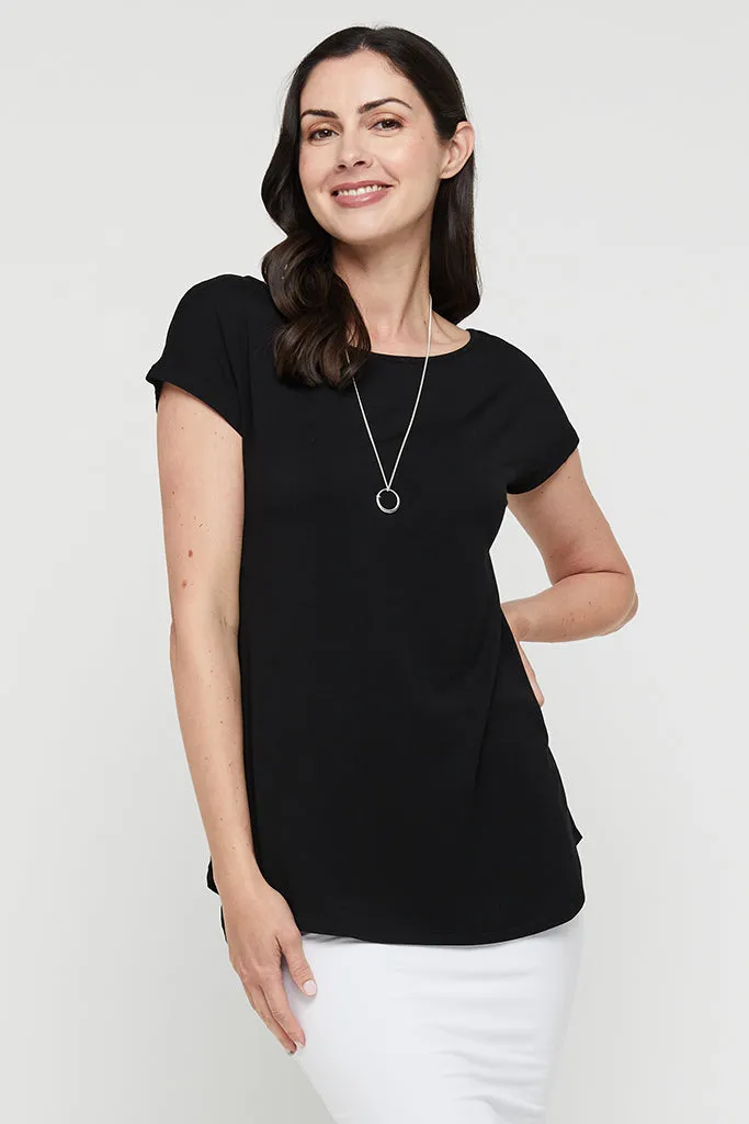 Pia Bamboo Tee - Black