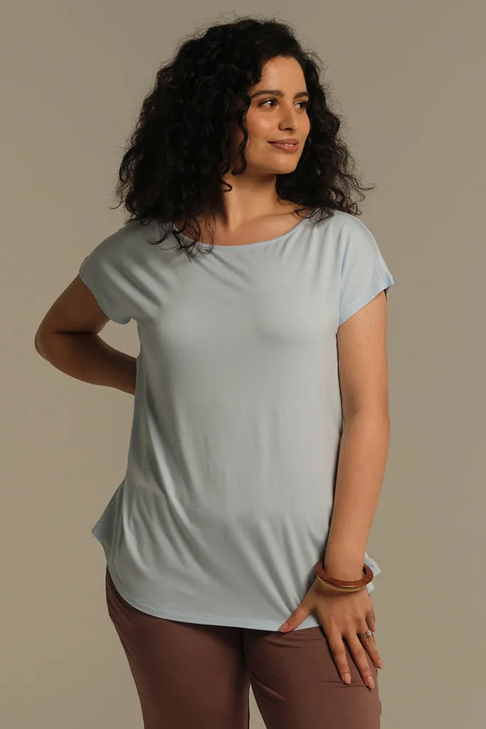 Pia Bamboo Tee - Powder Blue