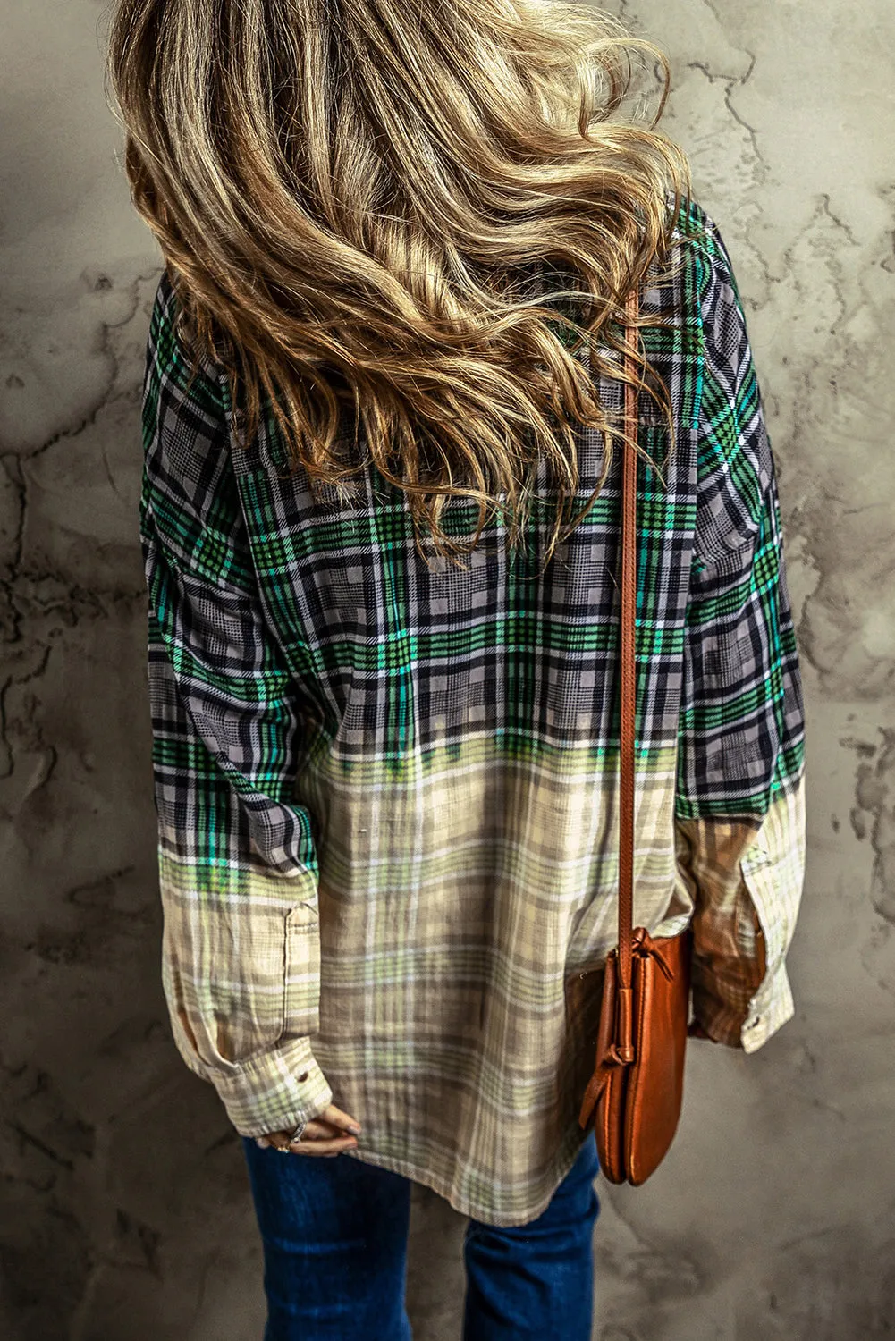 Plaid Ombre Button Up Shacket