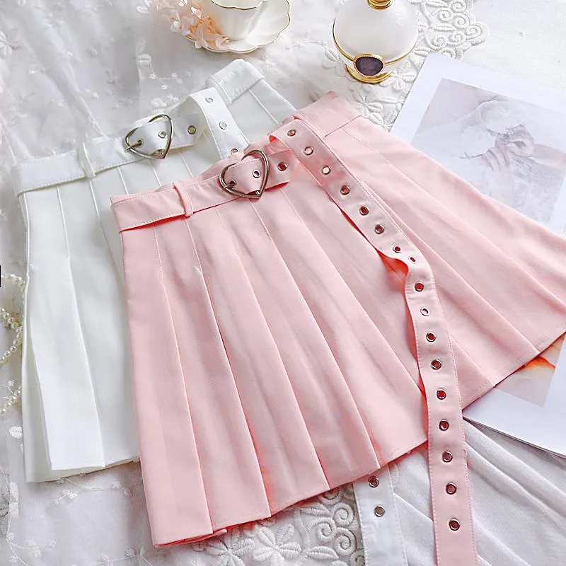 Pleated Belted Skirt