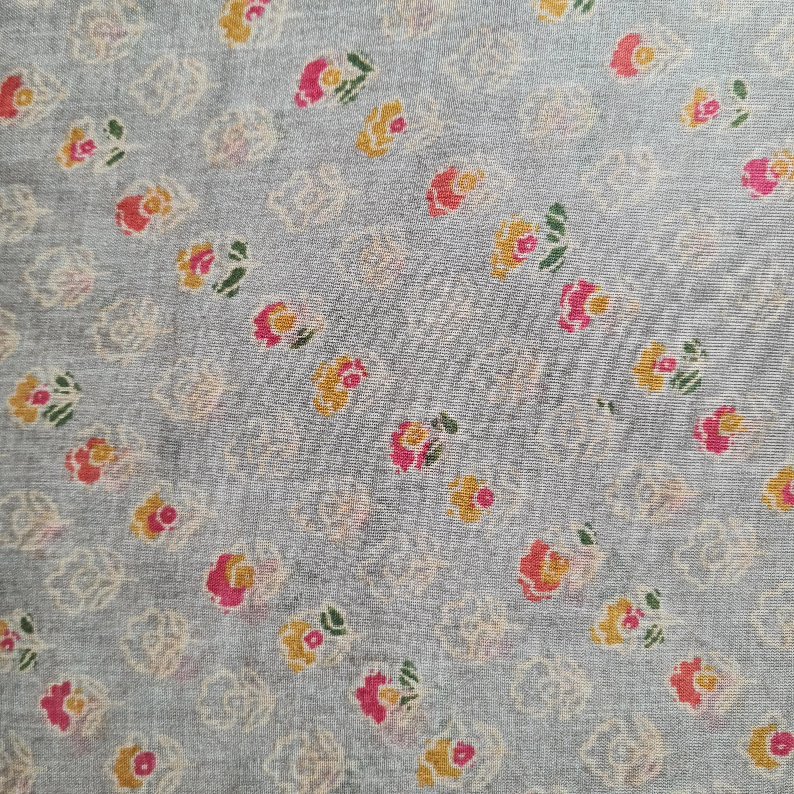 Premium Dark Cream Traditional Print Cotton Mulmul Fabric