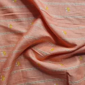 Premium Light Pink Traditional Print Cotton Mulmul Fabric