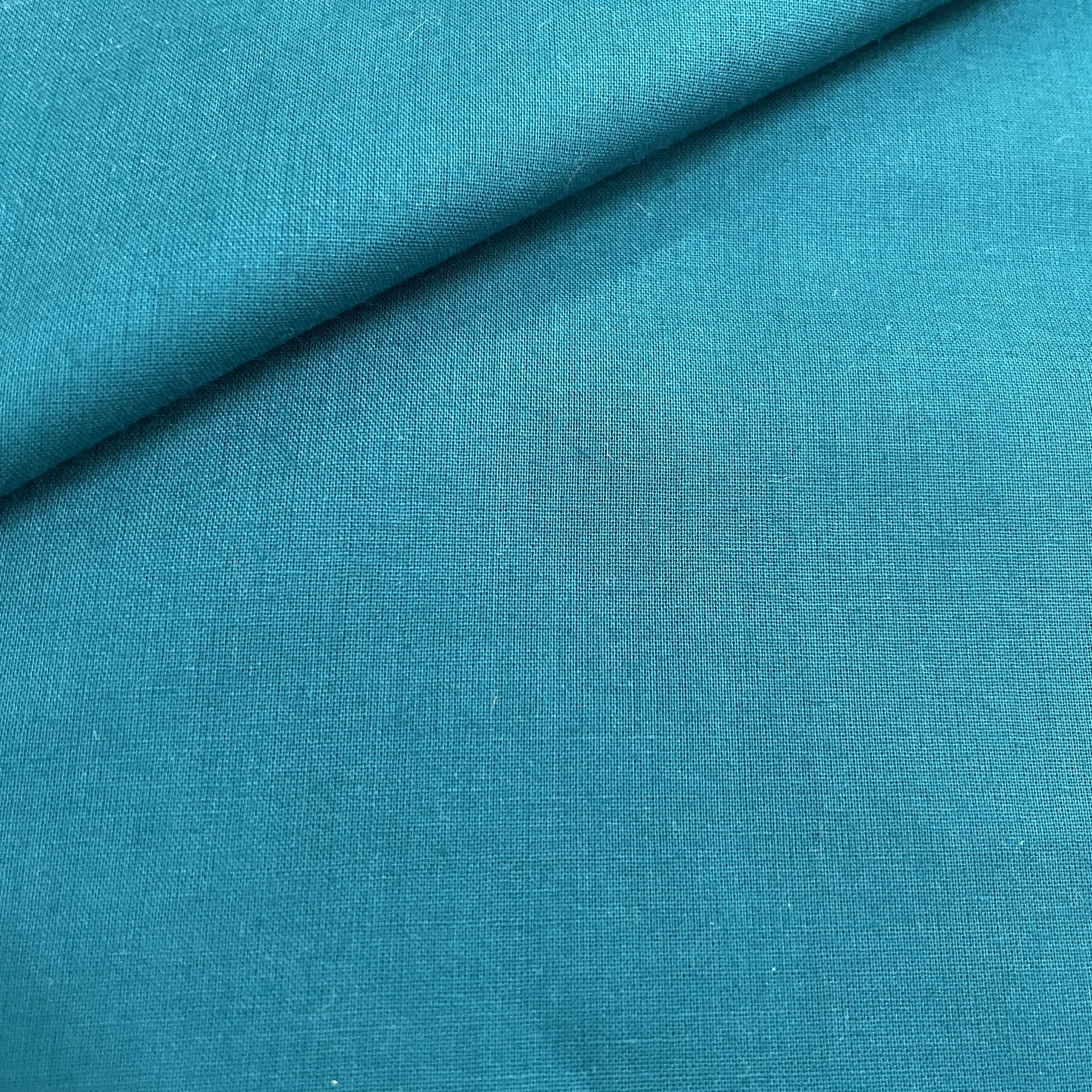 Premium Teal Green Solid Cotton Mulmul Fabric