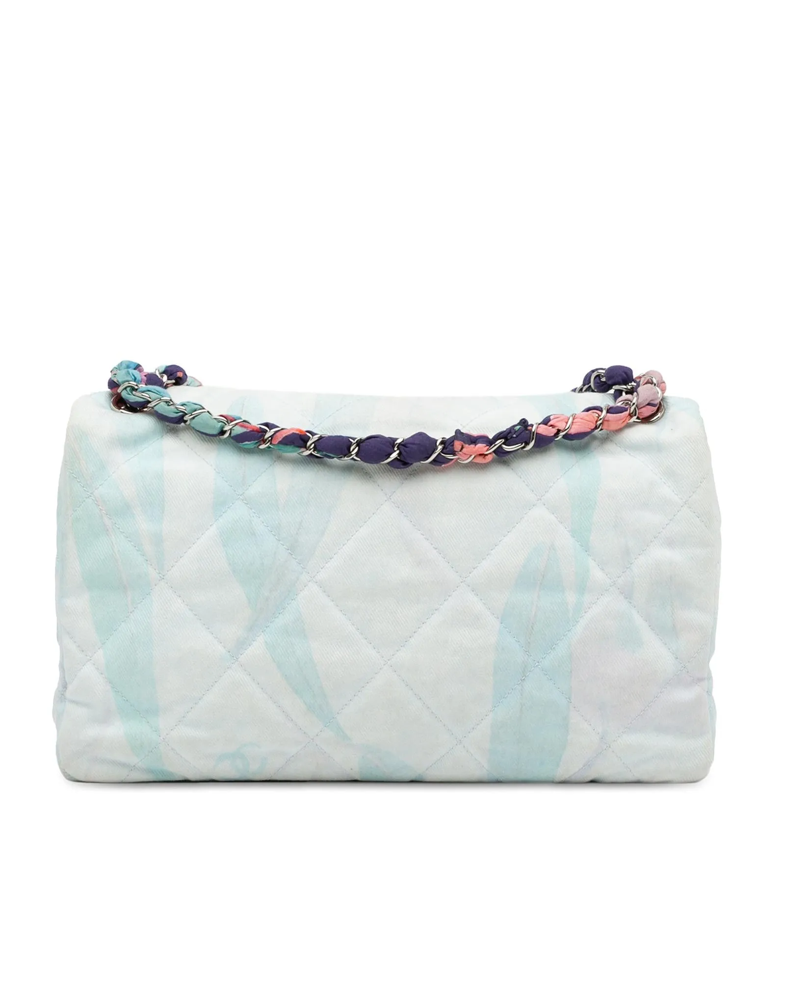 Quilted Denim Shoulder Bag with CC Turn Lock