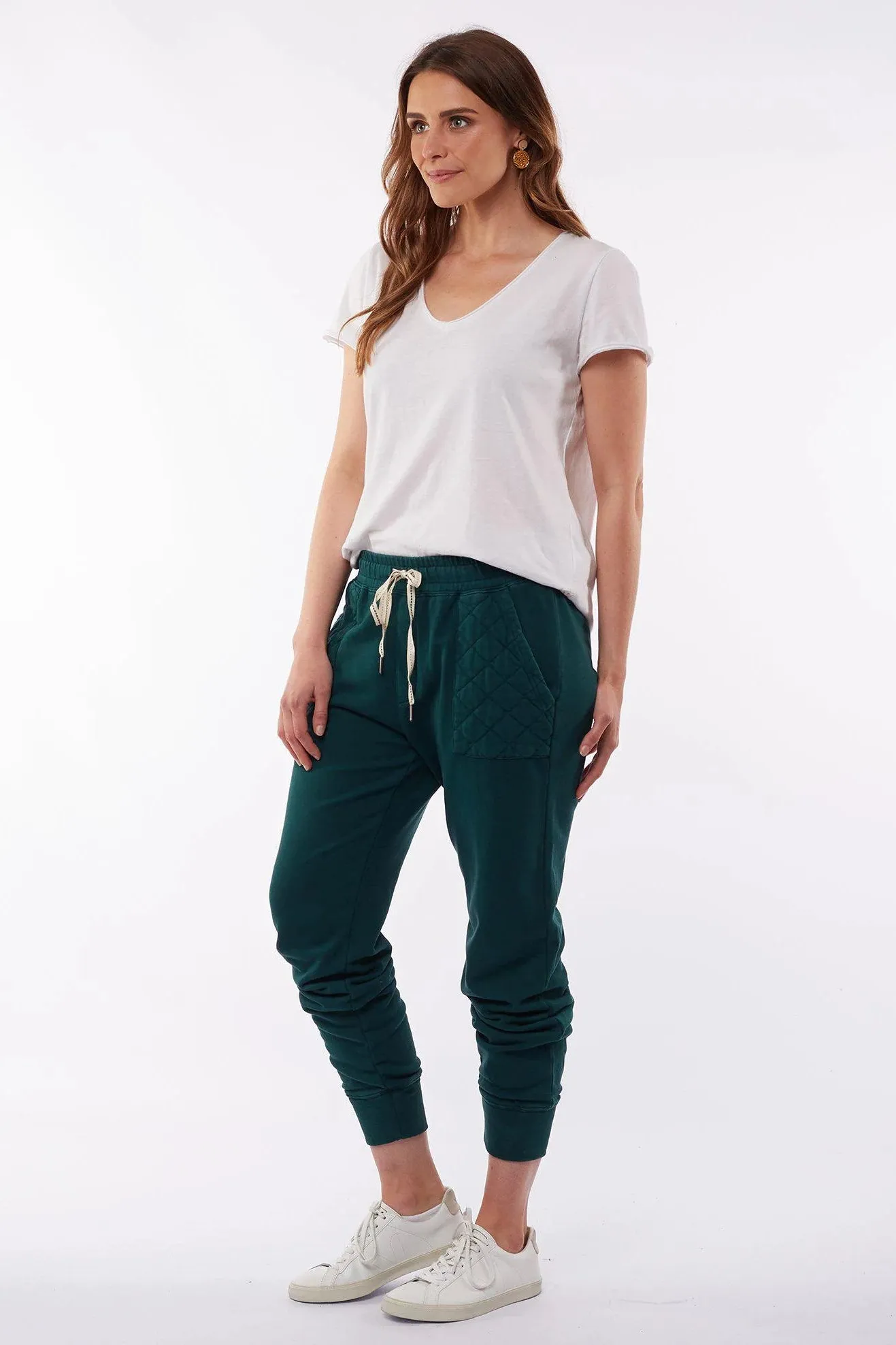 Quilted Pocket Pant in Alpine Green