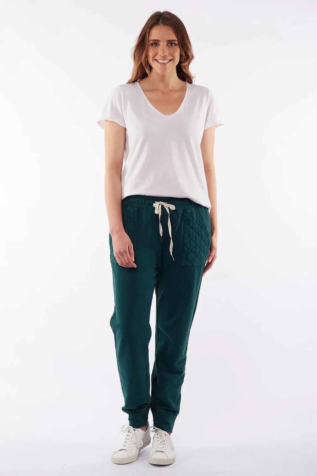 Quilted Pocket Pant in Alpine Green