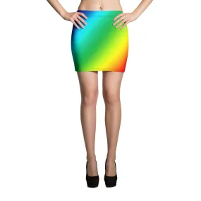 Rainbow Women's Mini Skirt, Colorful Bright Ombre Gay Pride Short Skirt- Made in USA/EU