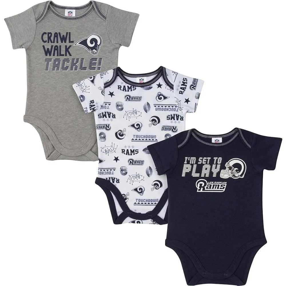 Rams Baby Boys 3-Pack Short Sleeve Bodysuit