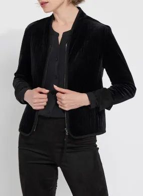 Scarlett Quilted Velvet Jacket | Black