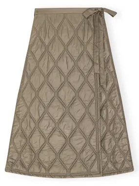 Shiny Quilt Midi Skirt