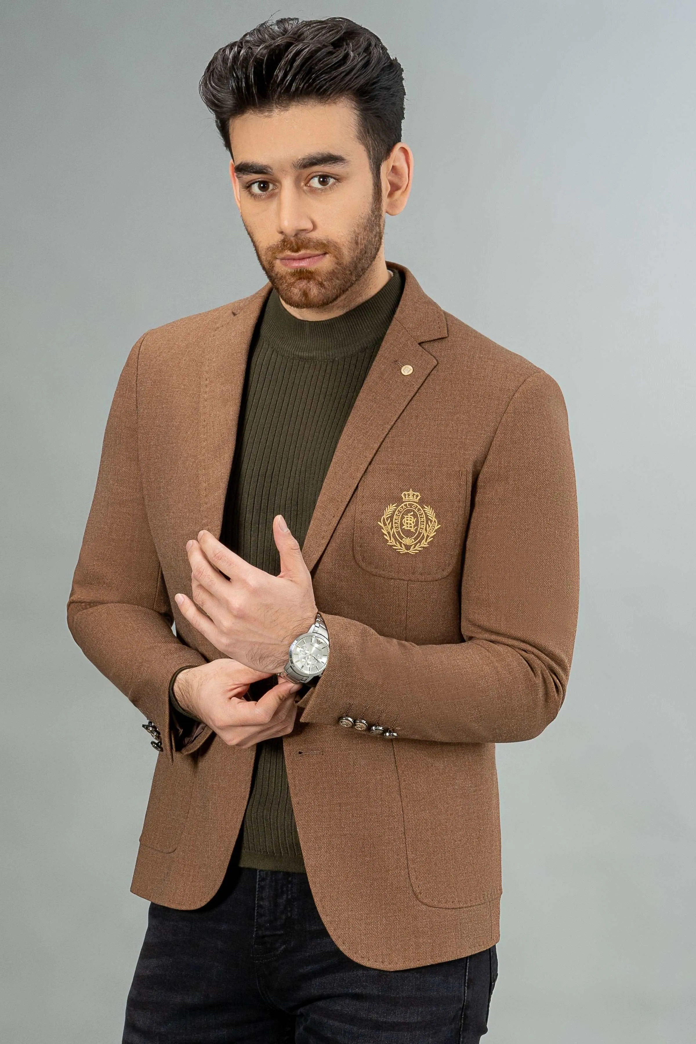 SIGNATURE CASUAL COAT BROWN