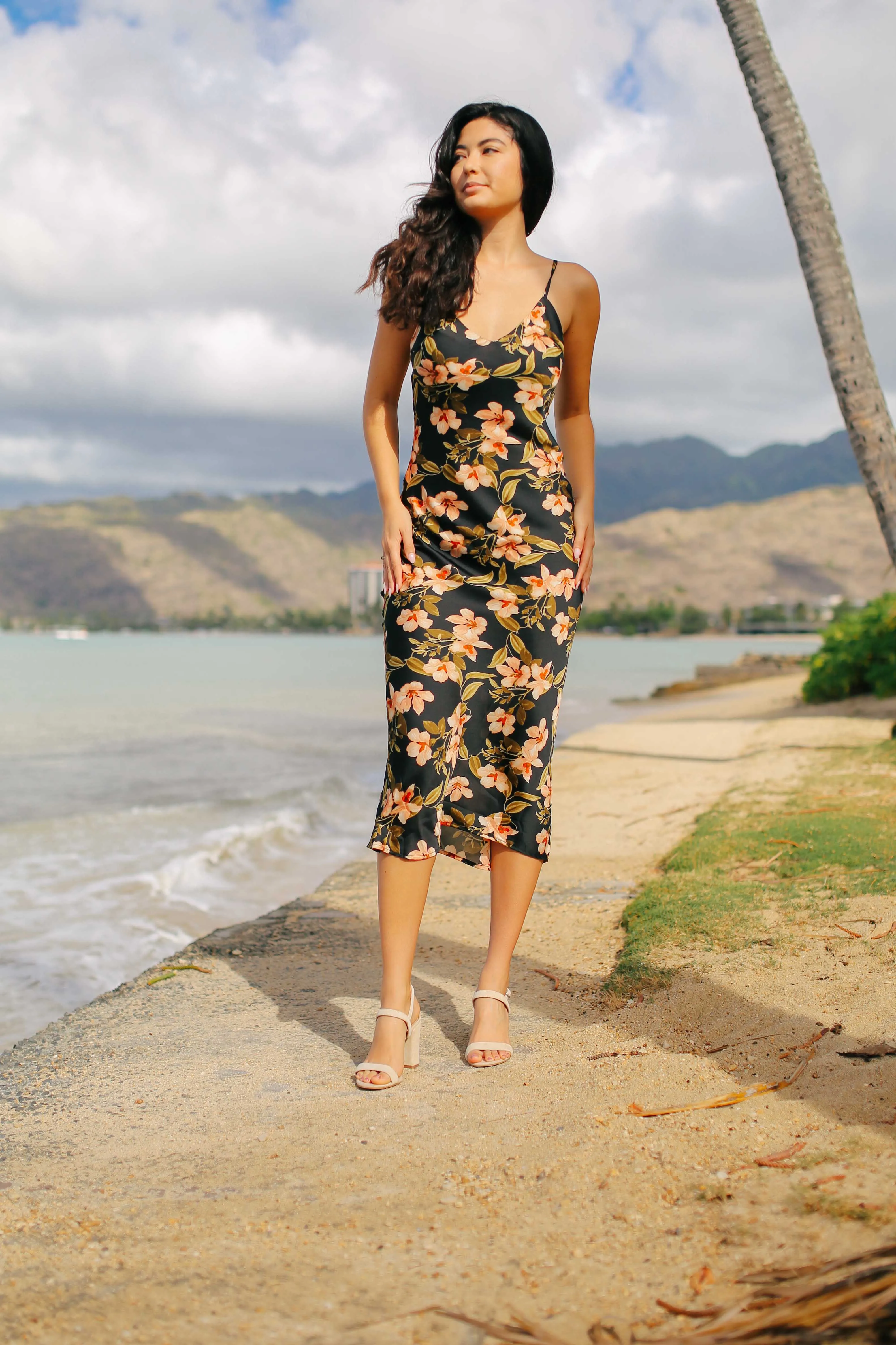 Silky Floral Slip Maxi Dress