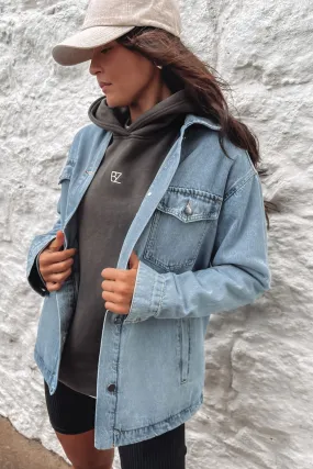 Skylar Denim Shacket Light Blue