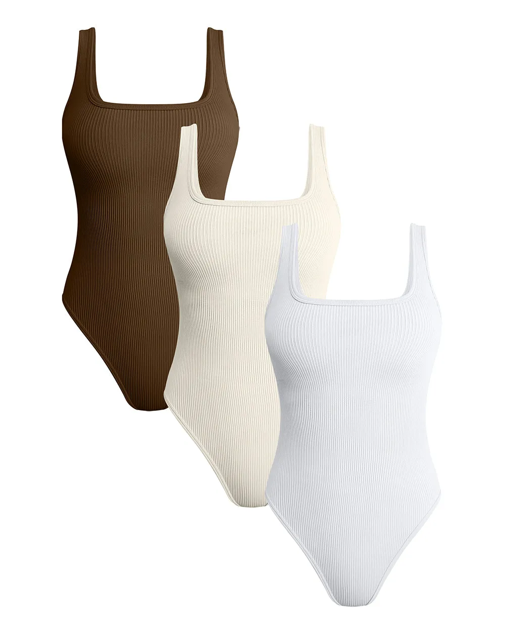 Sleeveless Square Neck Bodysuits