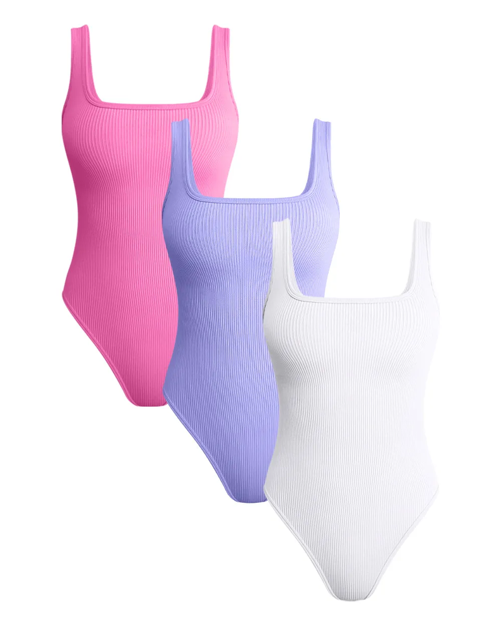 Sleeveless Square Neck Bodysuits