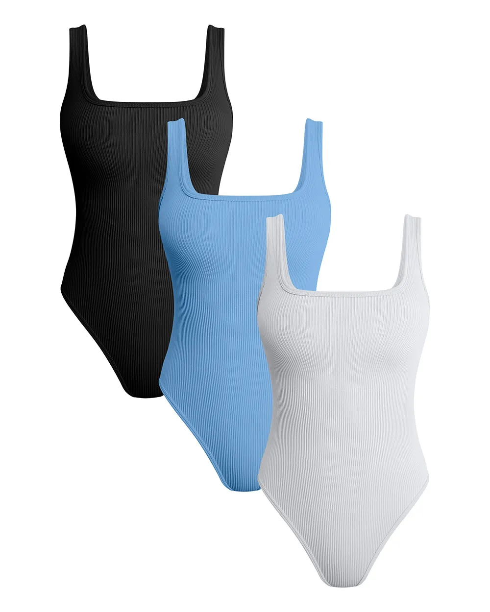 Sleeveless Square Neck Bodysuits