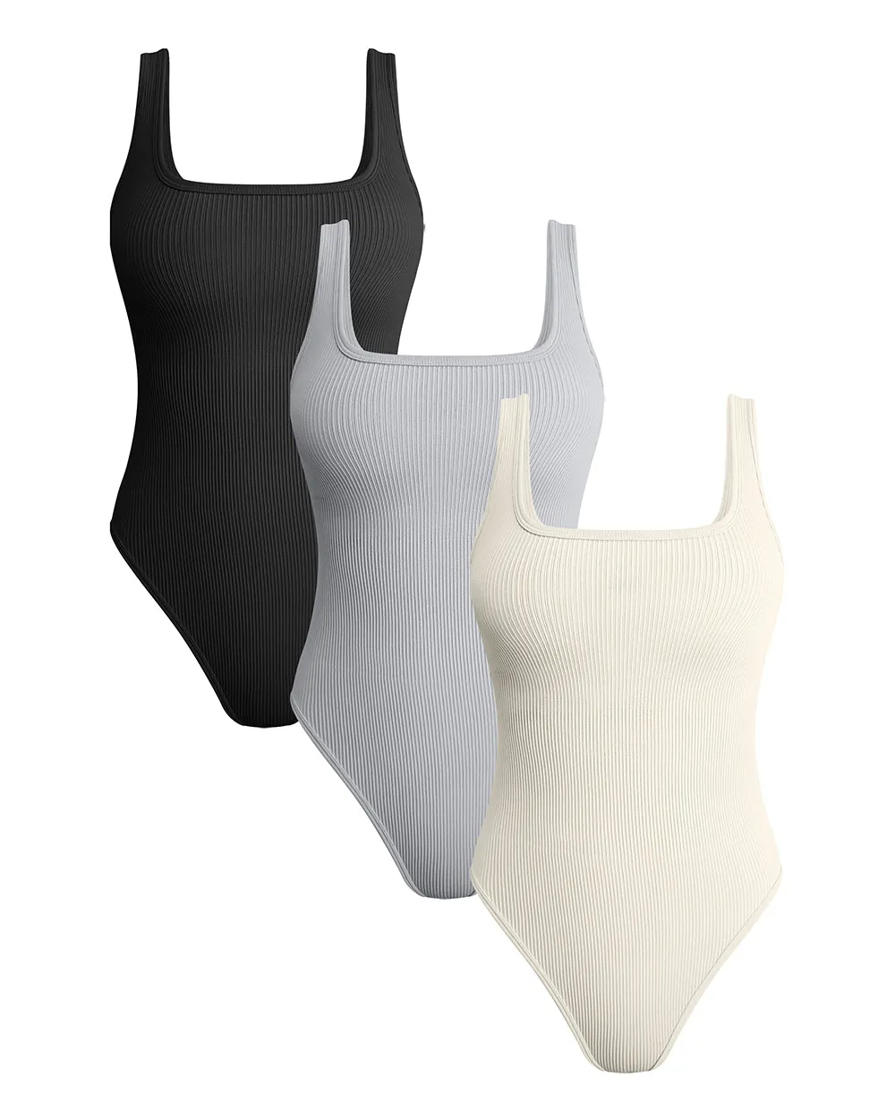 Sleeveless Square Neck Bodysuits