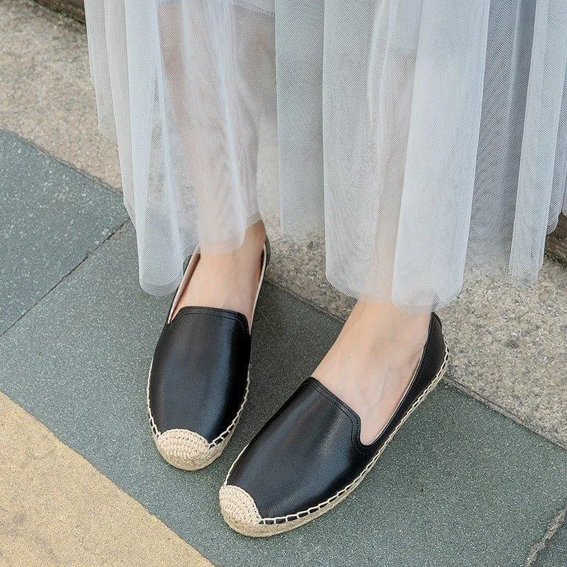 Slip On Woven Leather Loafers for Women