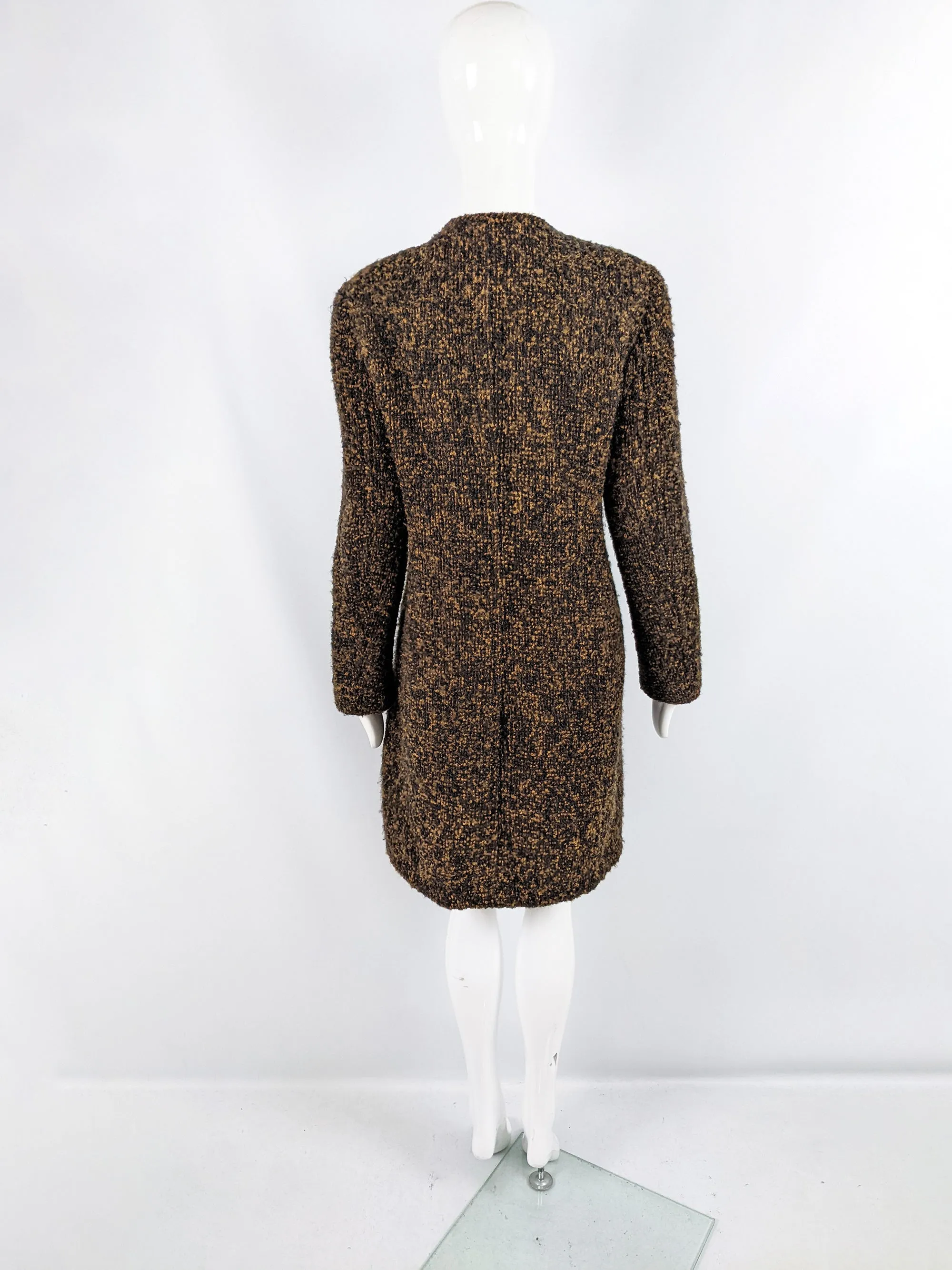 Sonia Rykiel Vintage Brown & Black Tweed Coat, 1980s