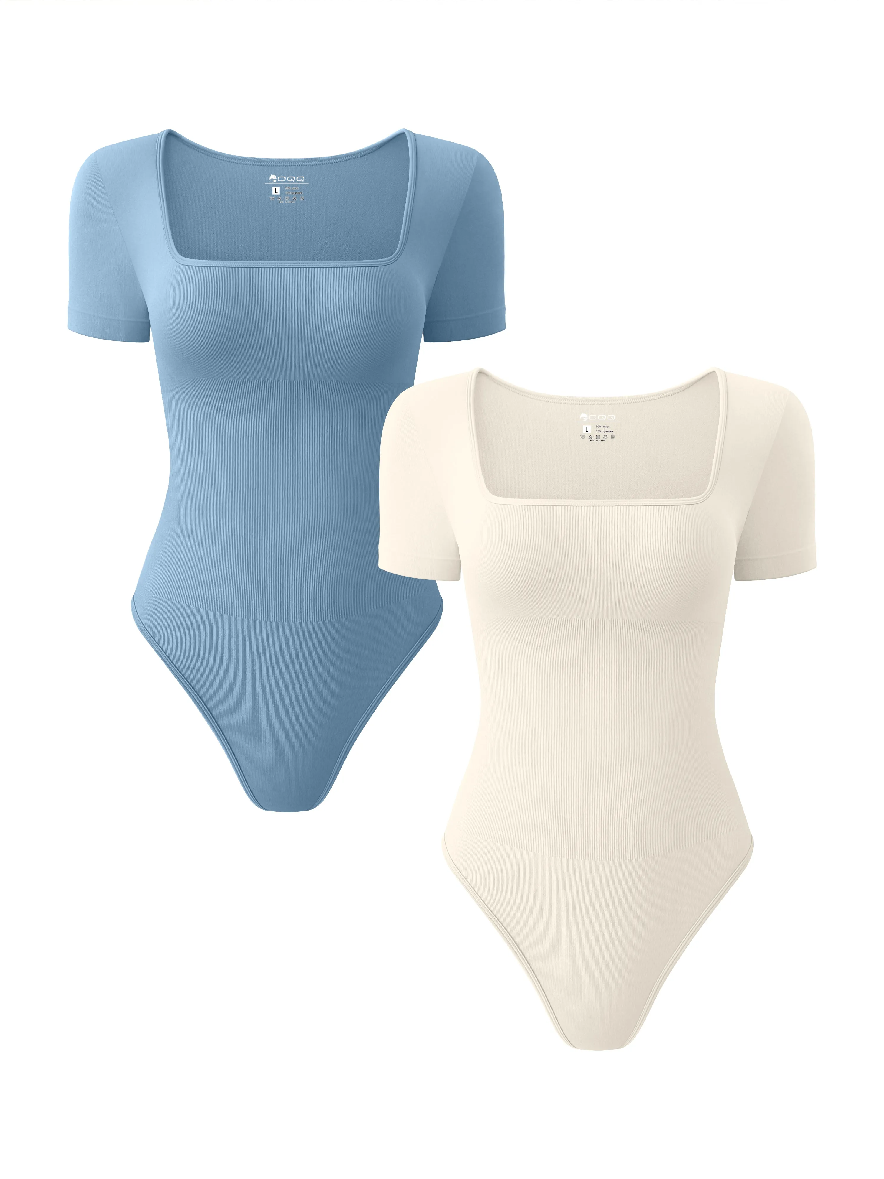 Square Neck Short Sleeve Bodysuits