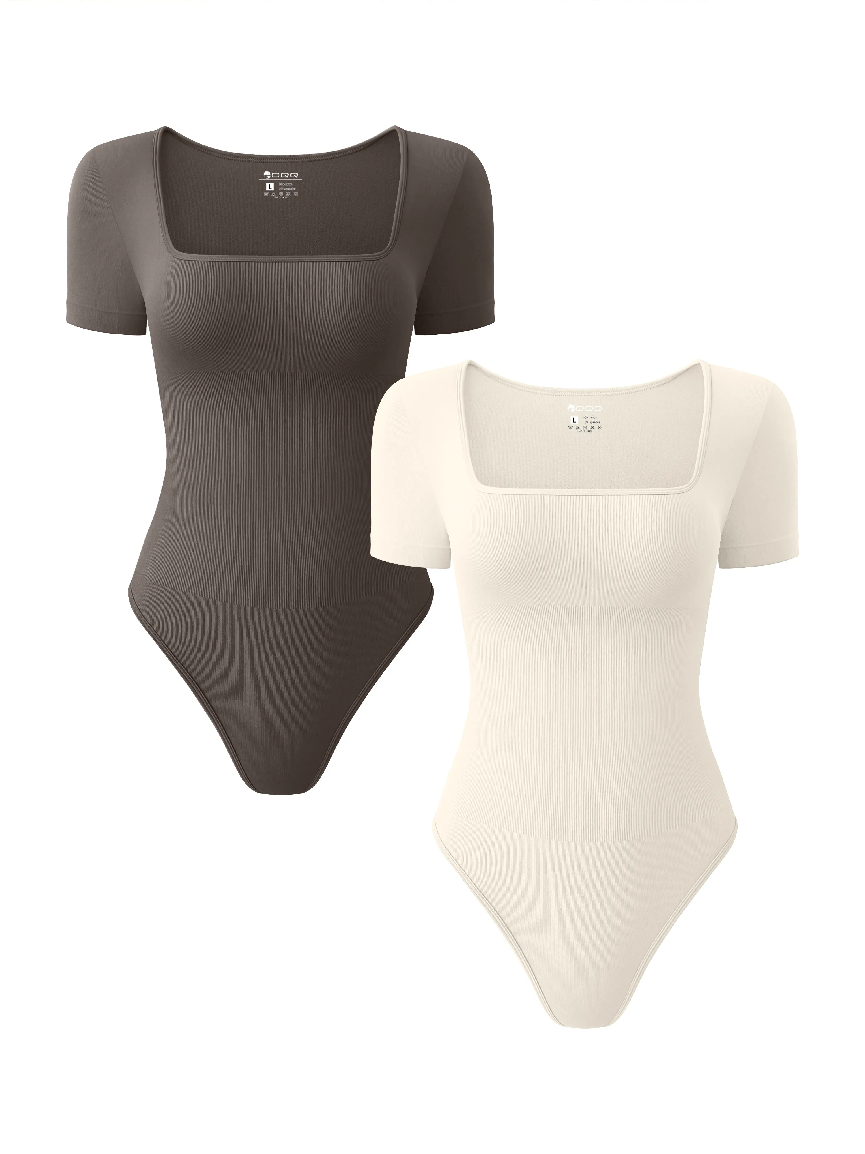 Square Neck Short Sleeve Bodysuits