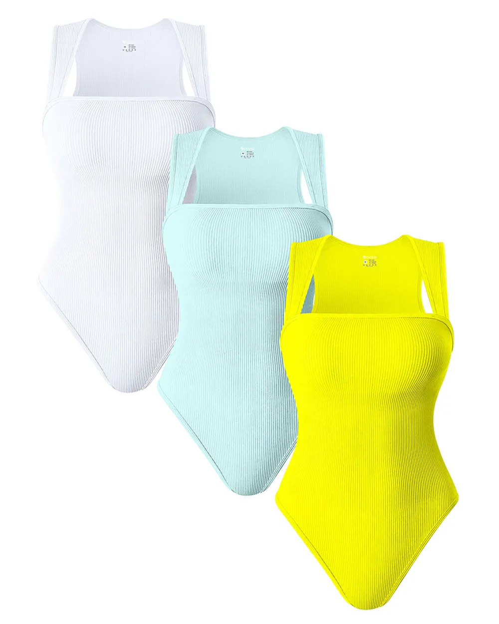 Square Neck Sleeveless Bodysuits