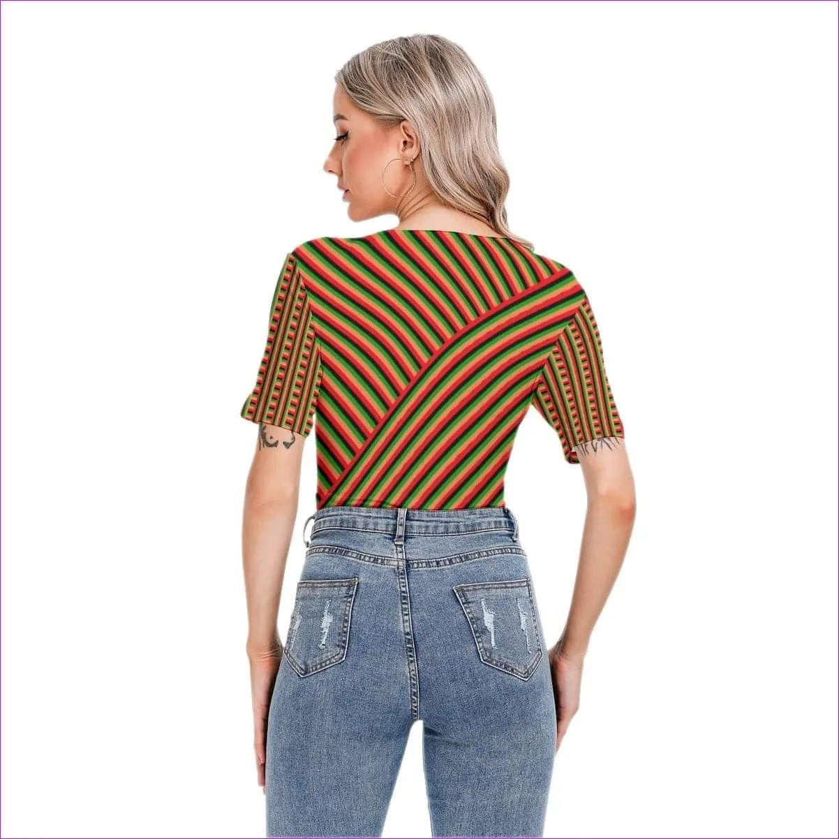 Striped Galore Women's Short Sleeve Bodysuit